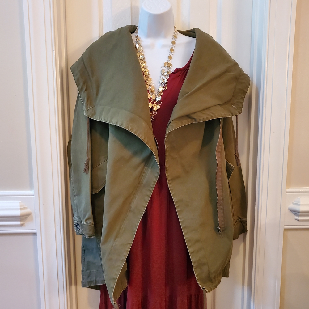 Cookie Couture - Olive Green -  - Hooded Utility Jacket - Grunge Glam
